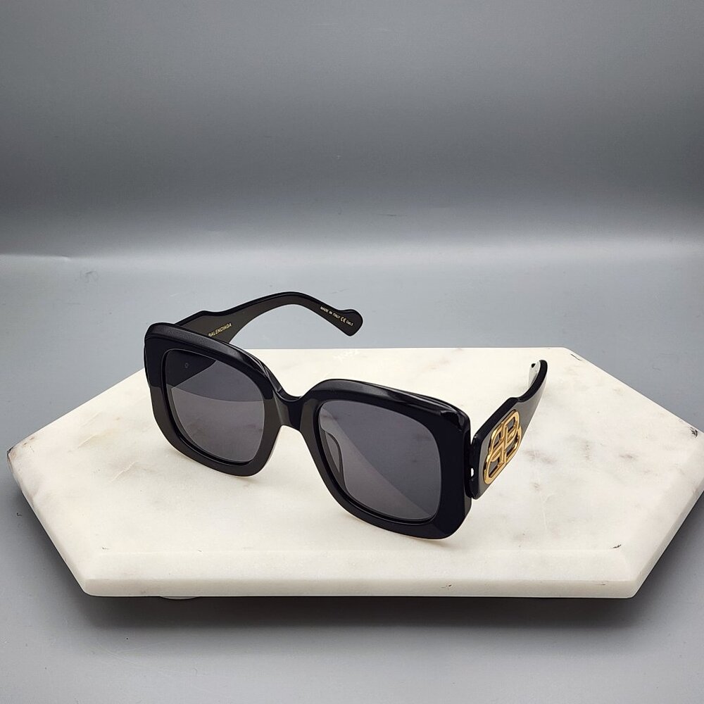 BALENCIAGA BB0069S 001 Women's Black Oversized Square Sunglasses 53-23 145